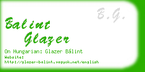 balint glazer business card